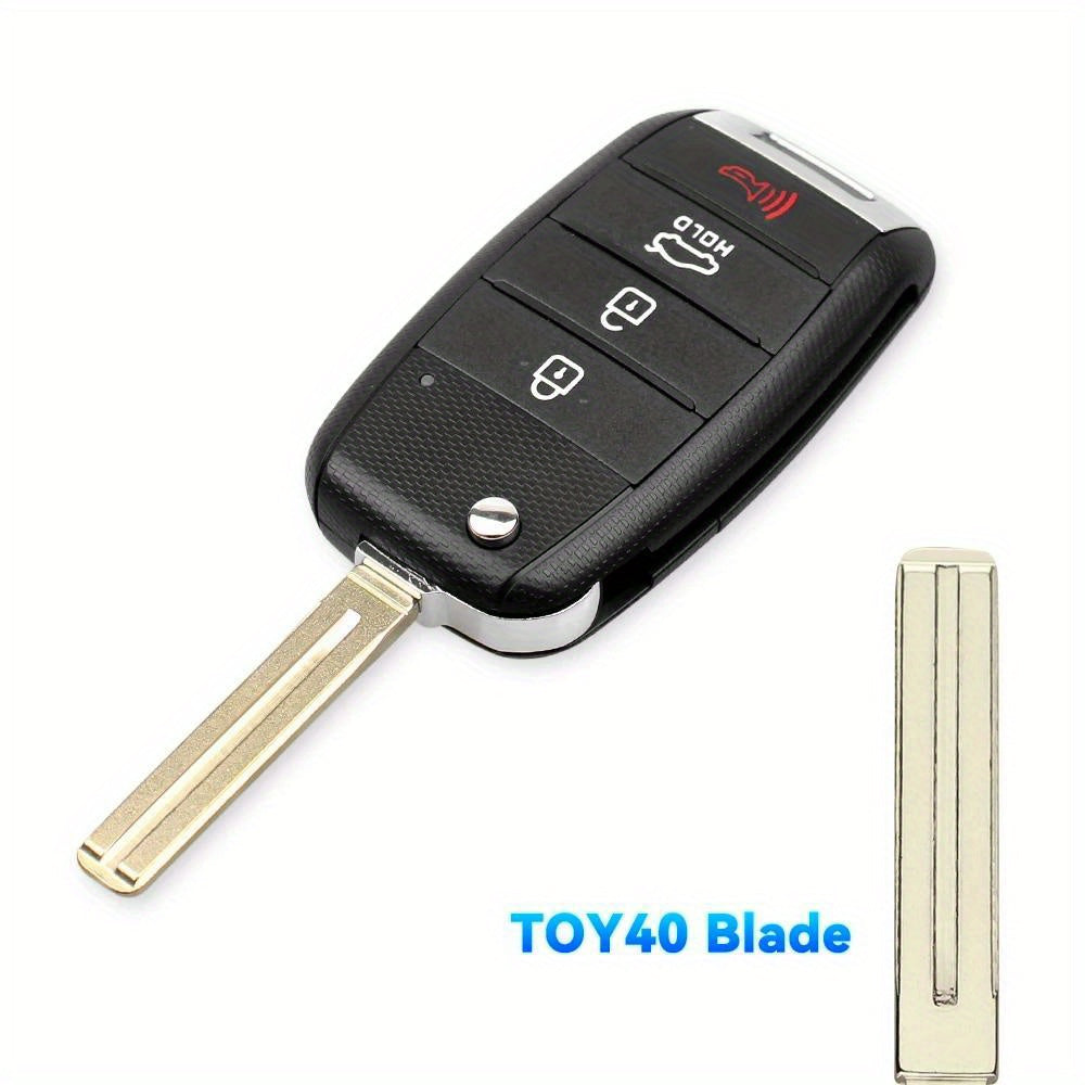 Car Key Shell Replacement Black ABS Metal 3 Button Fob Housing with Lock Unlock Panic