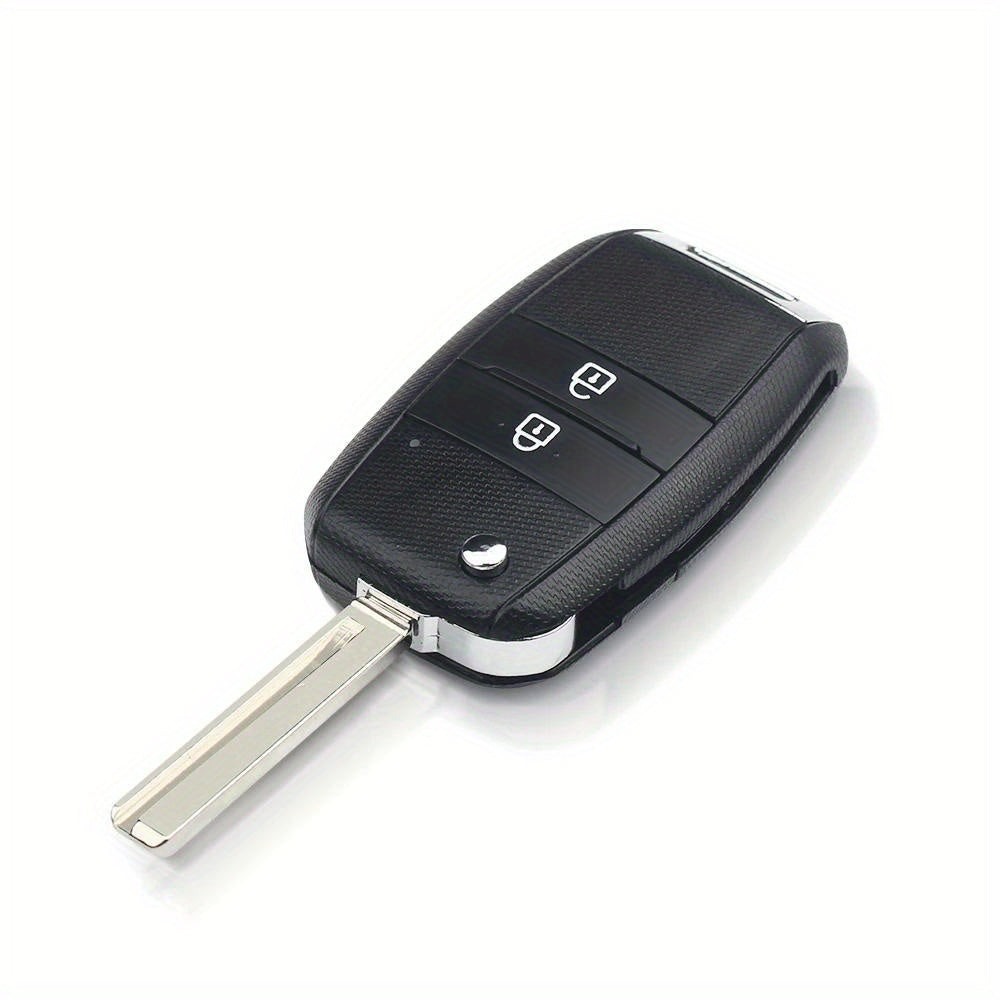 Car Key Shell Replacement Black ABS Metal 3 Button Fob Housing with Lock Unlock Panic