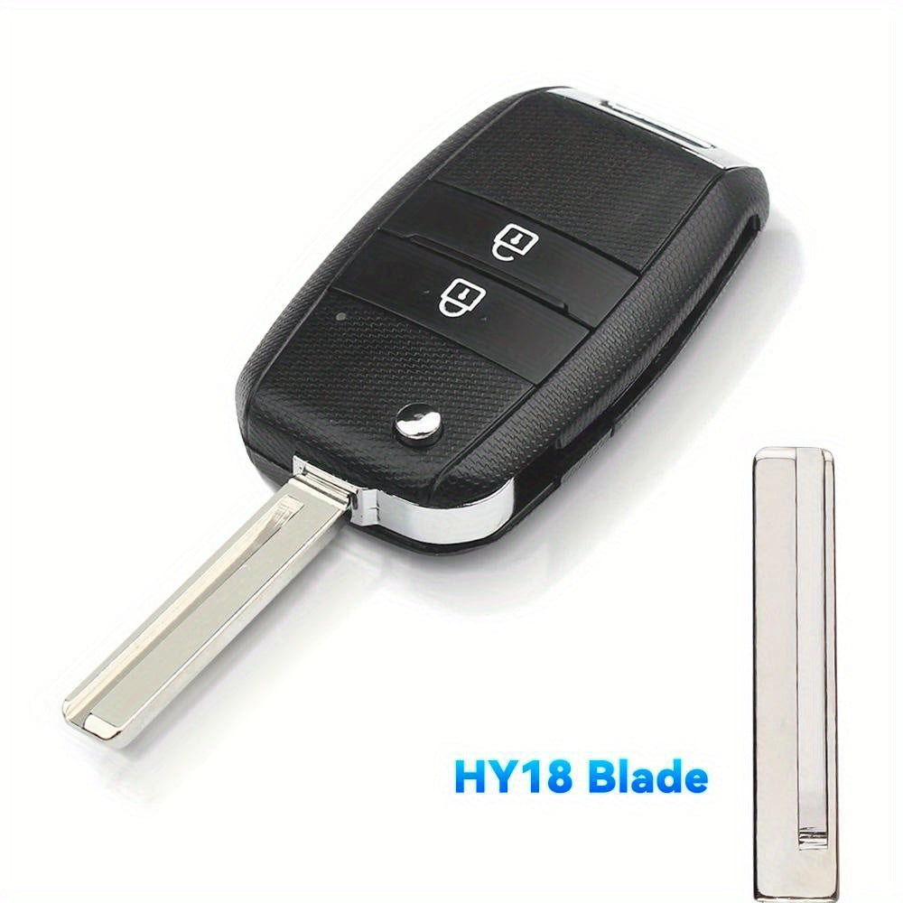 Car Key Shell Replacement Black ABS Metal 3 Button Fob Housing with Lock Unlock Panic