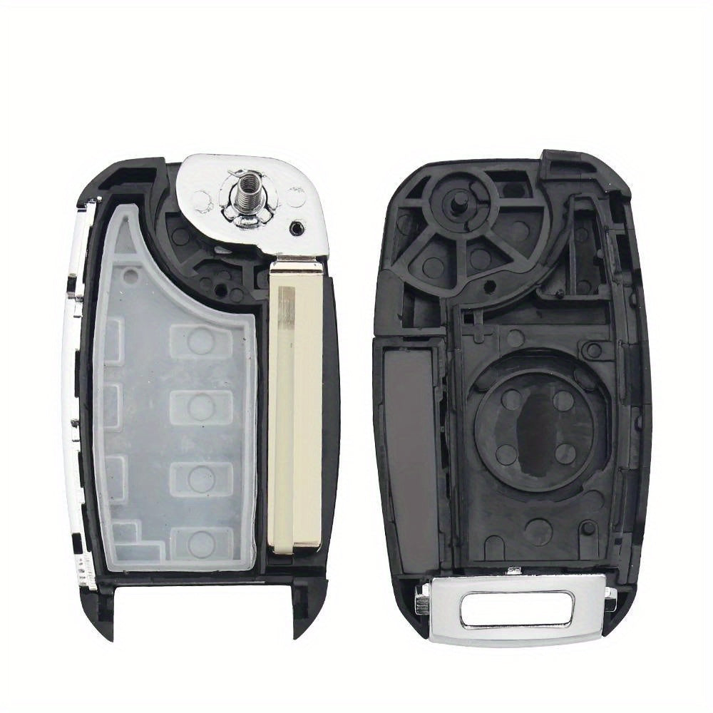 Car Key Shell Replacement Black ABS Metal 3 Button Fob Housing with Lock Unlock Panic