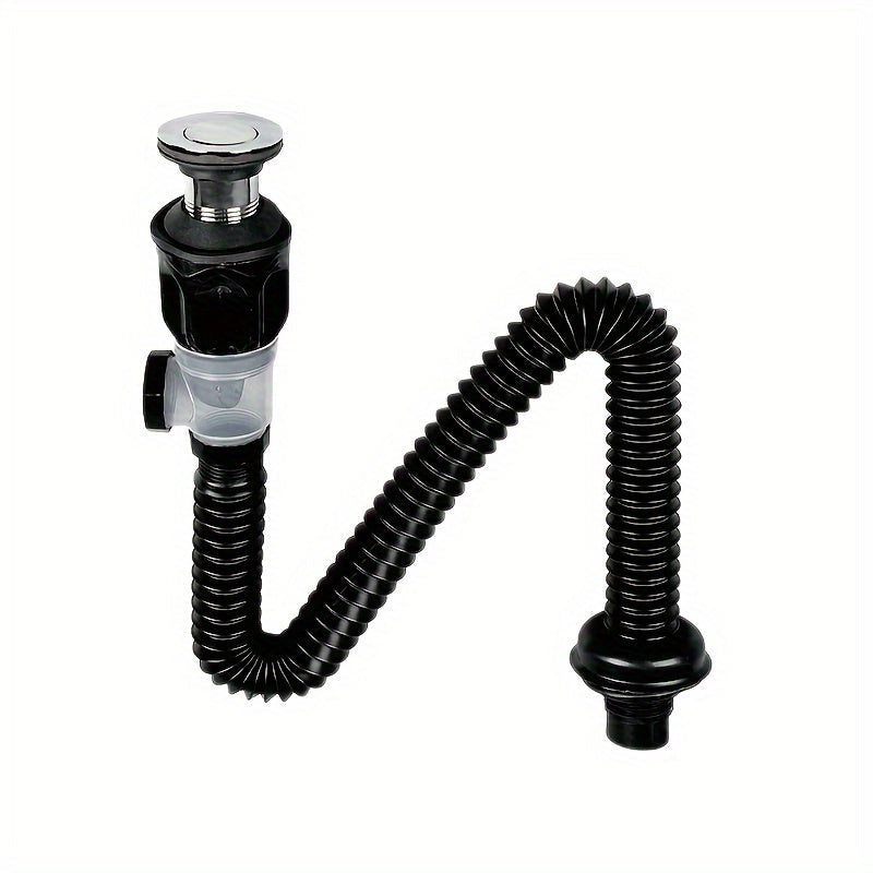 Flexible Sink Drain S-Trap Odor-Resistant Easy Install for 40-50mm Pipes