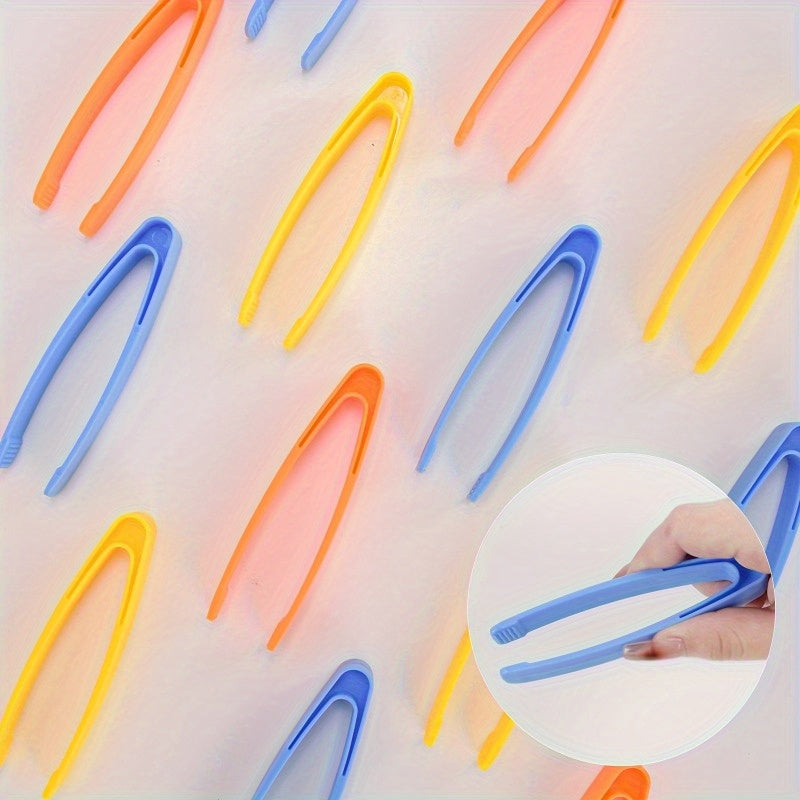 4Pcs Plastic Tweezers Set Non-Electric Durable Grip Educational Learning Tool