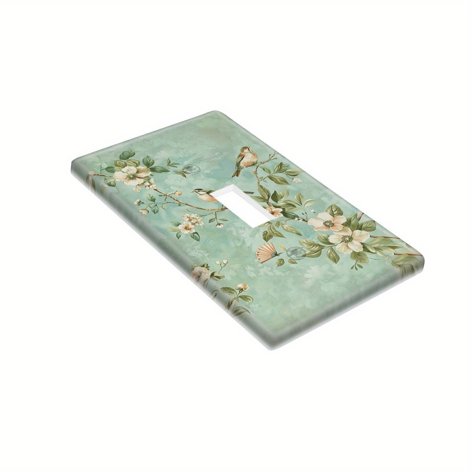 Floral Light Switch Cover Easy Install Battery-Free Home Decor