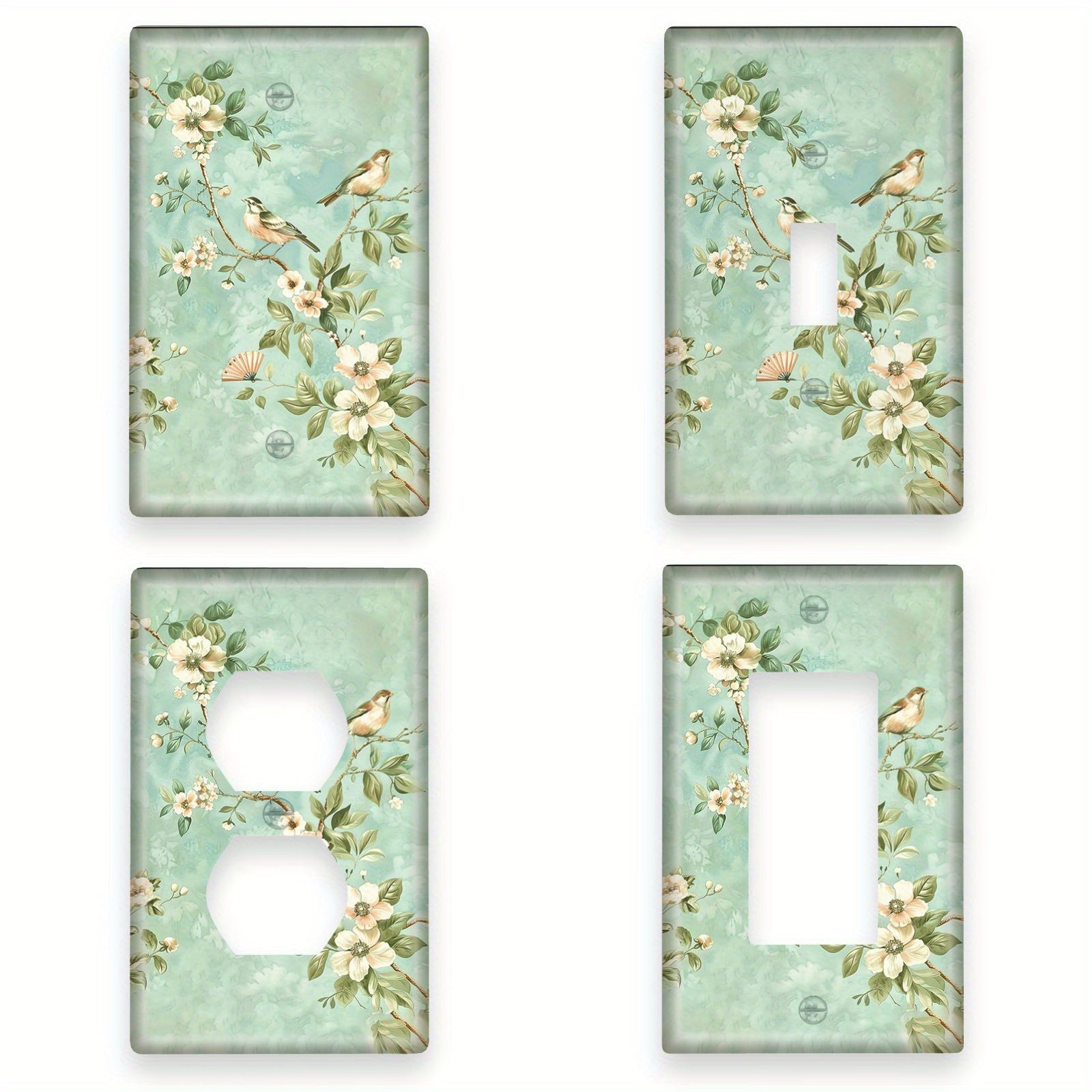 Floral Light Switch Cover Easy Install Battery-Free Home Decor
