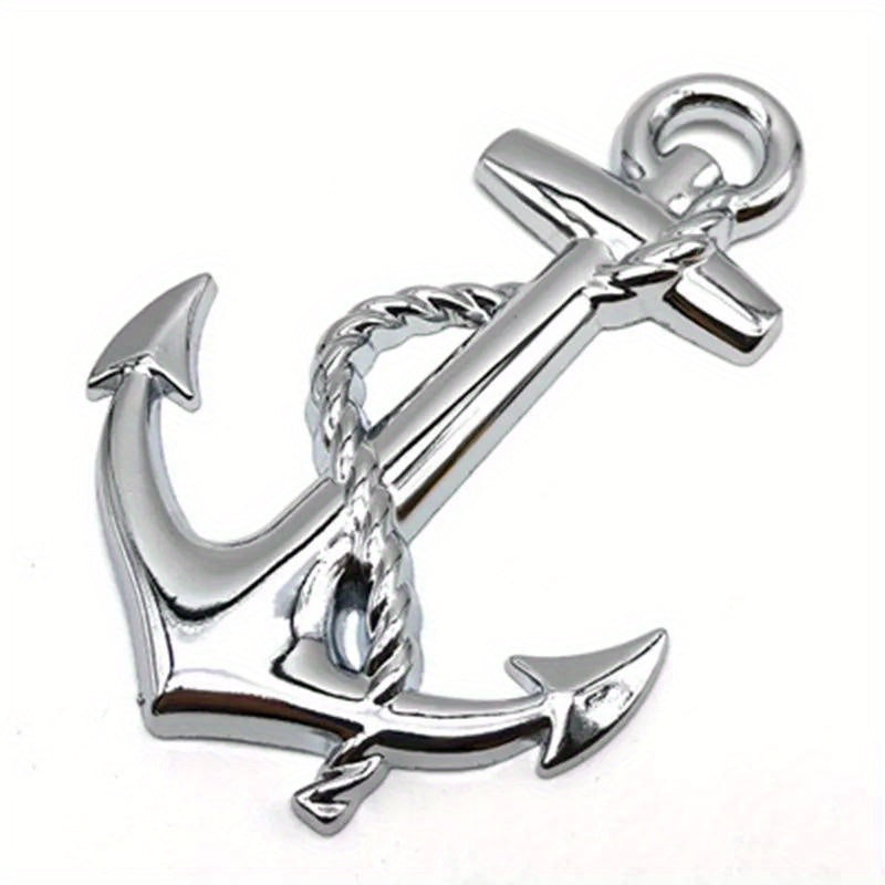 Emblema de ancla de barco pirata de metal para coches y barcos, decoración náutica