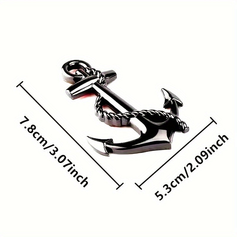 Emblema de ancla de barco pirata de metal para coches y barcos, decoración náutica