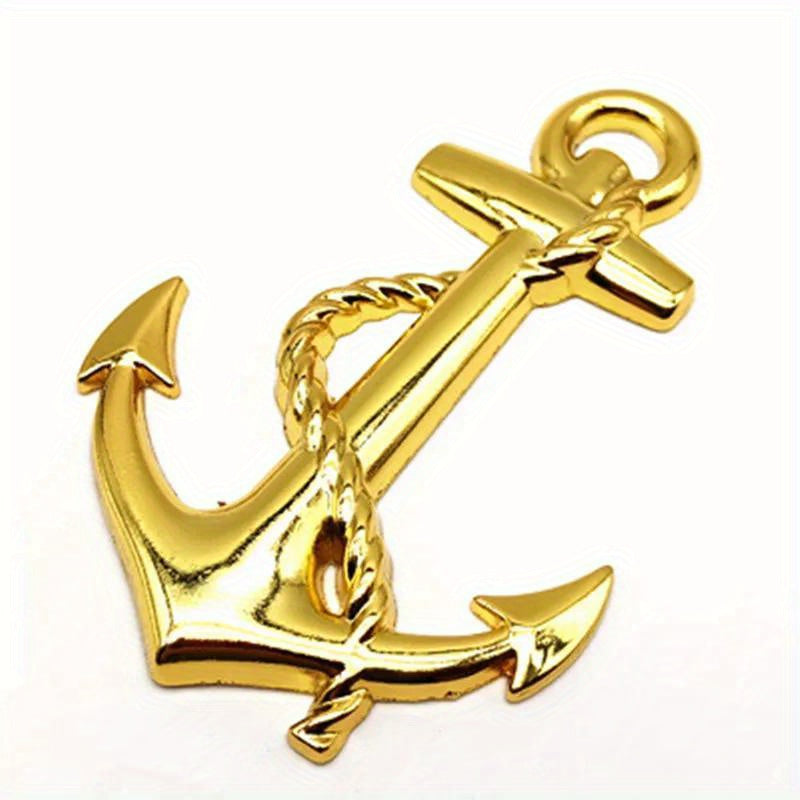 Emblema de ancla de barco pirata de metal para coches y barcos, decoración náutica