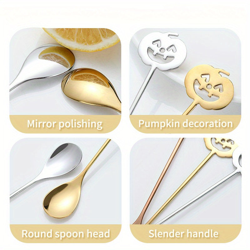 Conjunto de accesorios de cocina que incluye vajilla, cucharas de acero inoxidable para café y postres, cuchara especial de Halloween