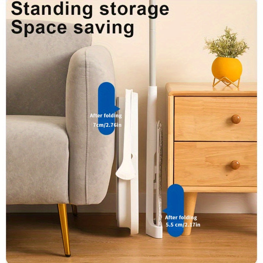 Flat Mop and Bucket Set with Self-Wringing, Dual-Use Wet and Dry Cleaning