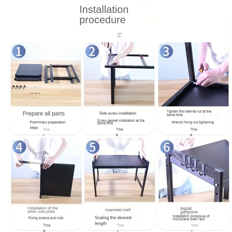 Estante ajustable de acero inoxidable para microondas, organizador expandible para encimera de cocina