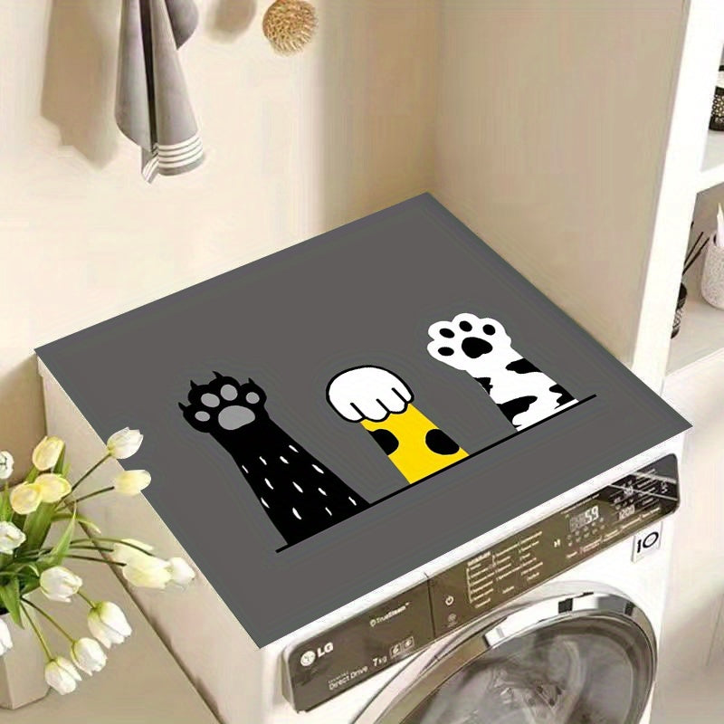 Zamonaviy printli kir yuvish mashinasi uchun himoya chang qopqog'i - Yuqori so'riluvchi va tez quriydigan yuqori qism kir yuvish mashinasi va quruq mashinani toza saqlaydi - Tozalash oson, kir yuvish xonasi va oshxona bezaklari uchun ideal.