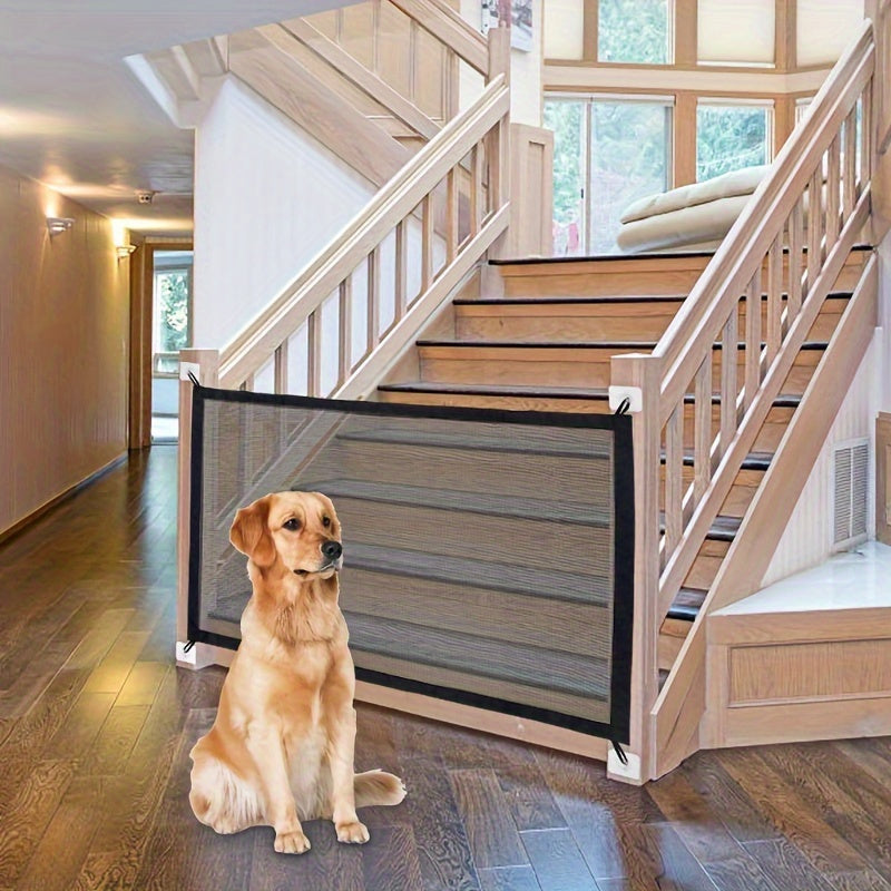 Mesh Folding Pet Dog Gate with Network Fence for Stairs and Child Safety