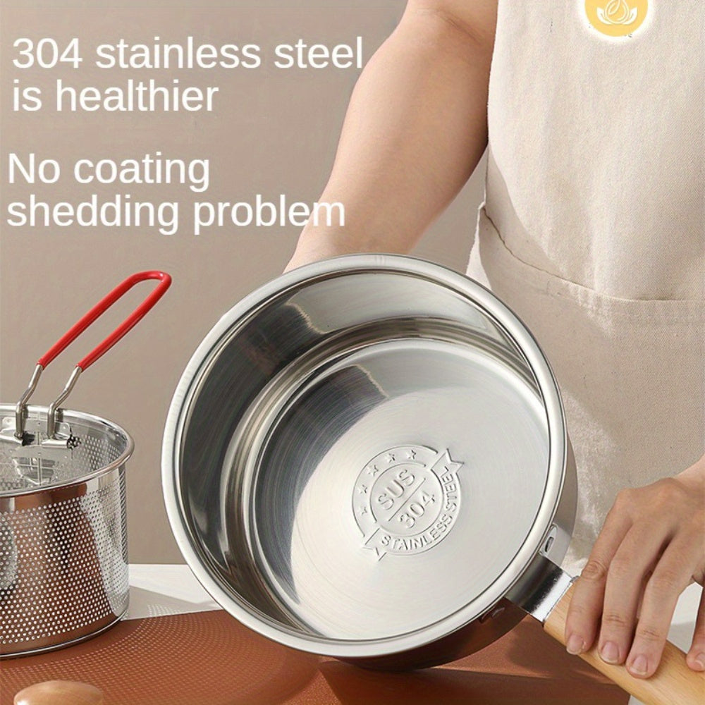 Cesta coladora de cocina de acero inoxidable 304 para cocinar, duradera, sin recubrimiento