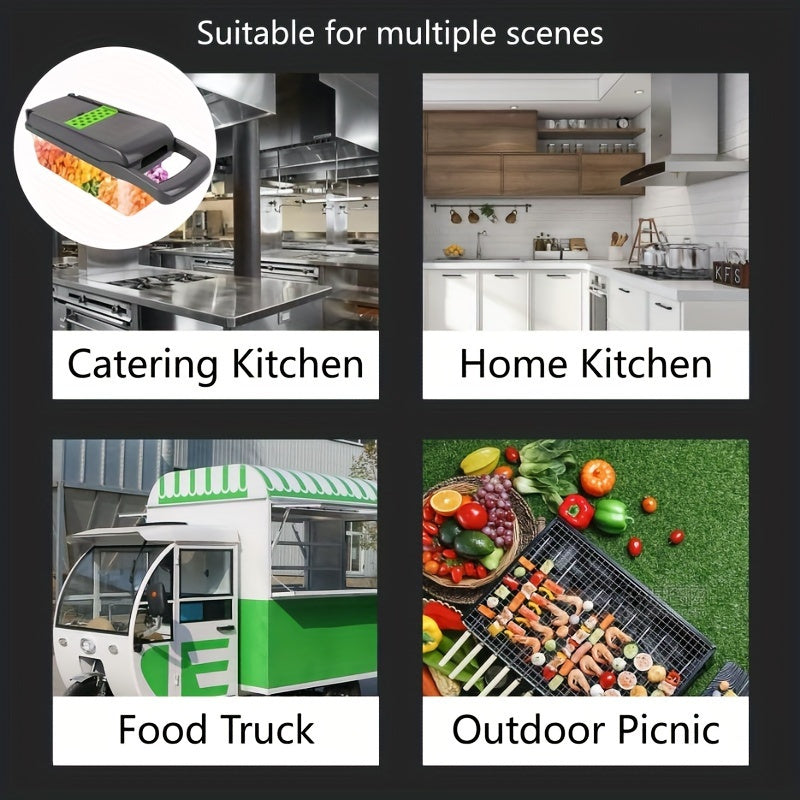 13-in-1 Vegetable Fruit Chopper Slicer with 8 Blades BPA-Free Kitchen Gadget