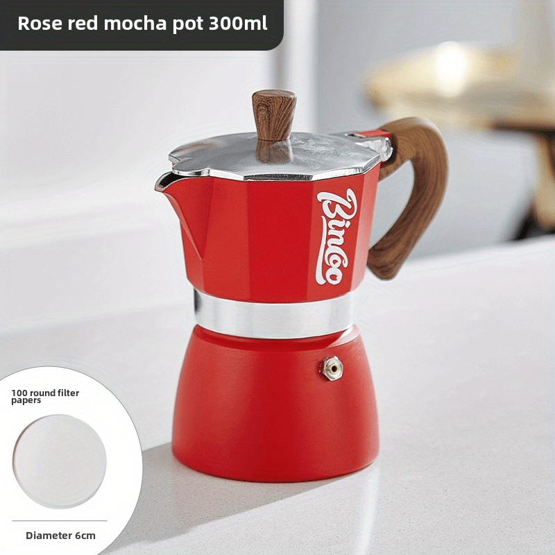 Olla moka italiana para preparar café, aluminio duradero, uso en exteriores