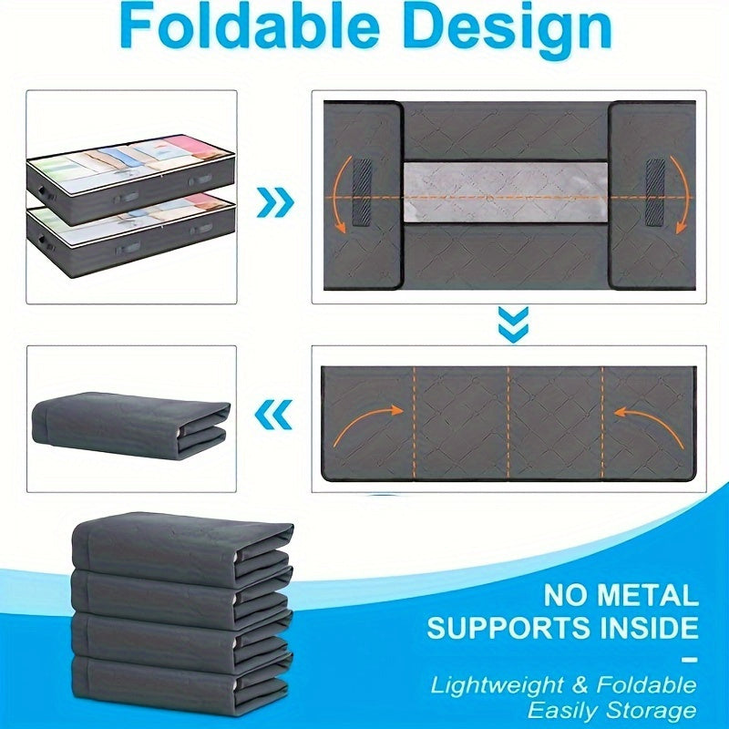 Bolsa de almacenamiento debajo de la cama con organizador de tela con cremallera para armario y almacenamiento en el hogar