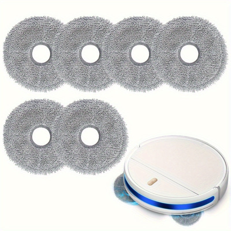 Set of 6 Microfiber Mop Cloths for Robot Vacuum Cleaner, Reusable and Premium Quality
