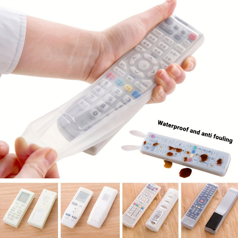 Silicone Remote Control Case Waterproof Dustproof with Stretchable Transparent Screen Protector for Home Appliances