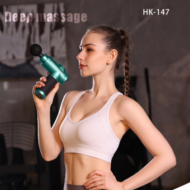 Ultra-Compact Deep Tissue Massage Gun with 8 Heads USB Rechargeable High-Torque Motor