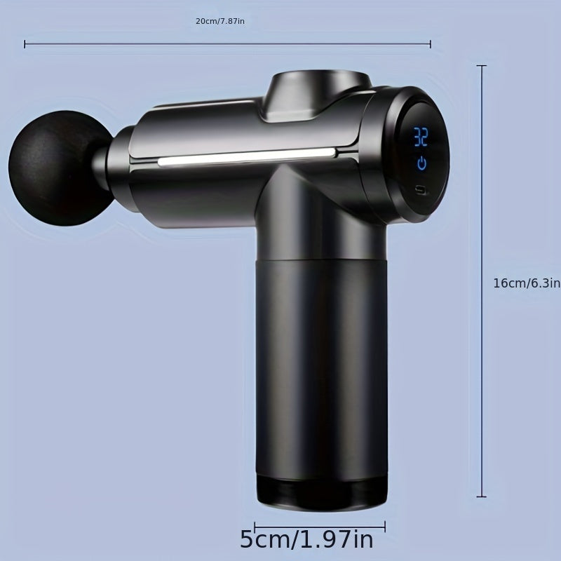 Ultra-Compact Deep Tissue Massage Gun with 8 Heads USB Rechargeable High-Torque Motor