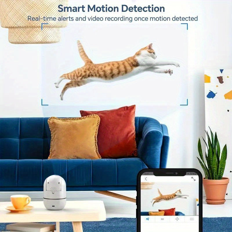 Wireless 1080P Smart Camera with Night Vision Motion Detection Two-Way Audio Pet Monitoring