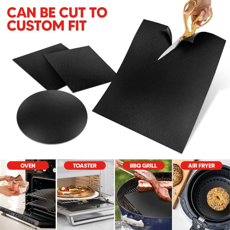 Set of 3 Non-Stick Oven Liners Reusable Heat-Resistant for Electric Gas Ovens