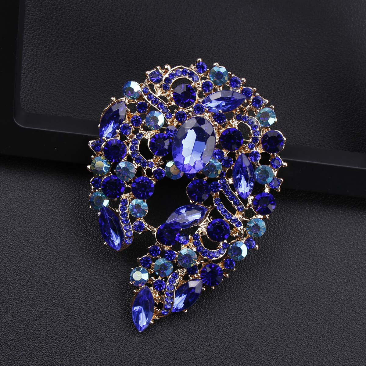 Six Colors Rhinestone Brooches for Women Elegant Jewelry Accessories