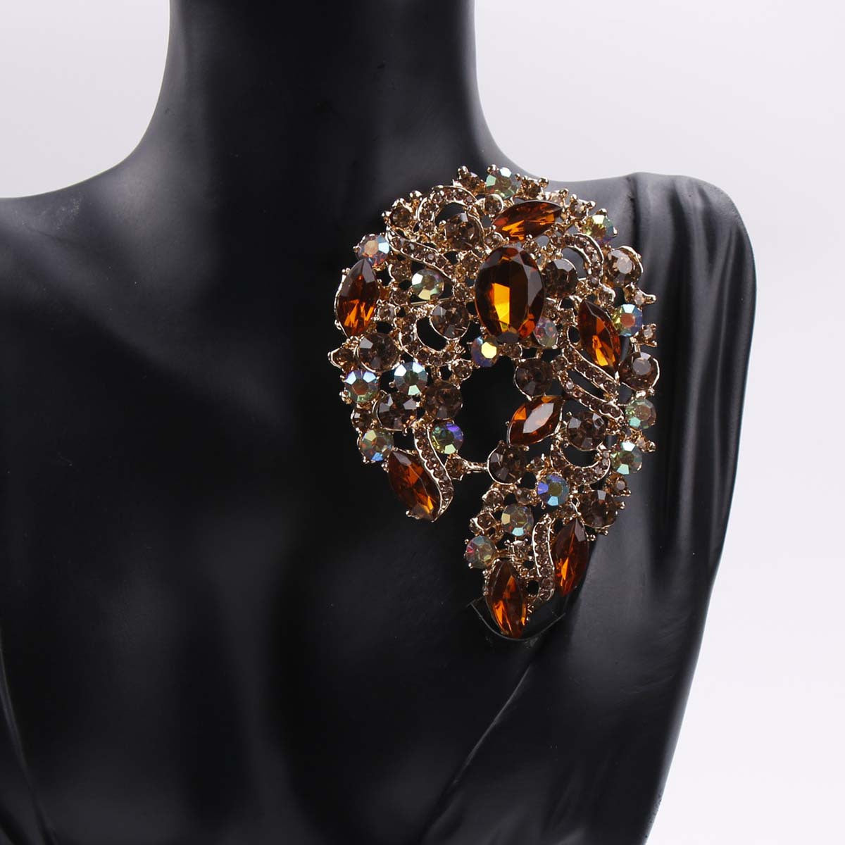 Six Colors Rhinestone Brooches for Women Elegant Jewelry Accessories