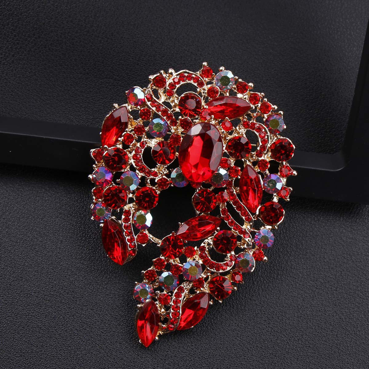 Six Colors Rhinestone Brooches for Women Elegant Jewelry Accessories