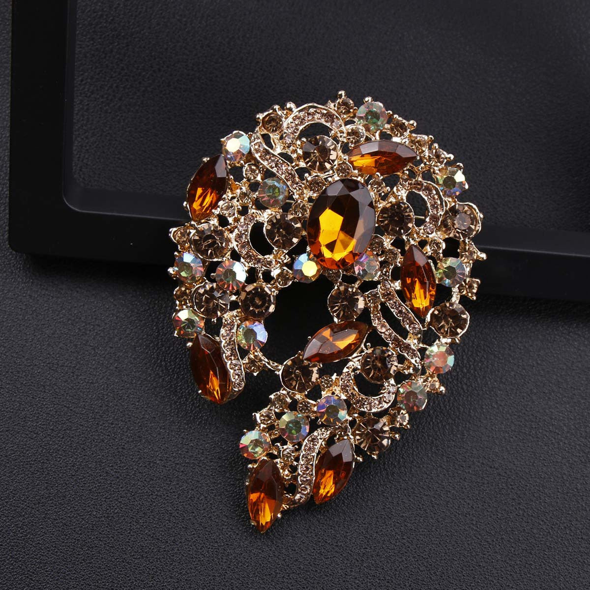 Six Colors Rhinestone Brooches for Women Elegant Jewelry Accessories