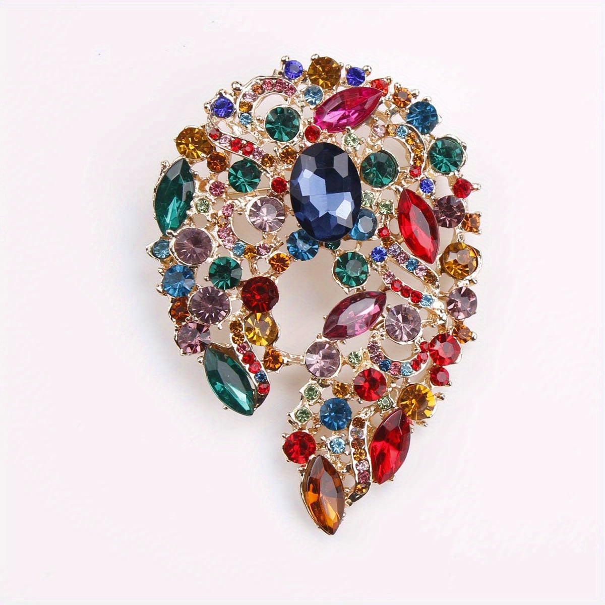 Six Colors Rhinestone Brooches for Women Elegant Jewelry Accessories