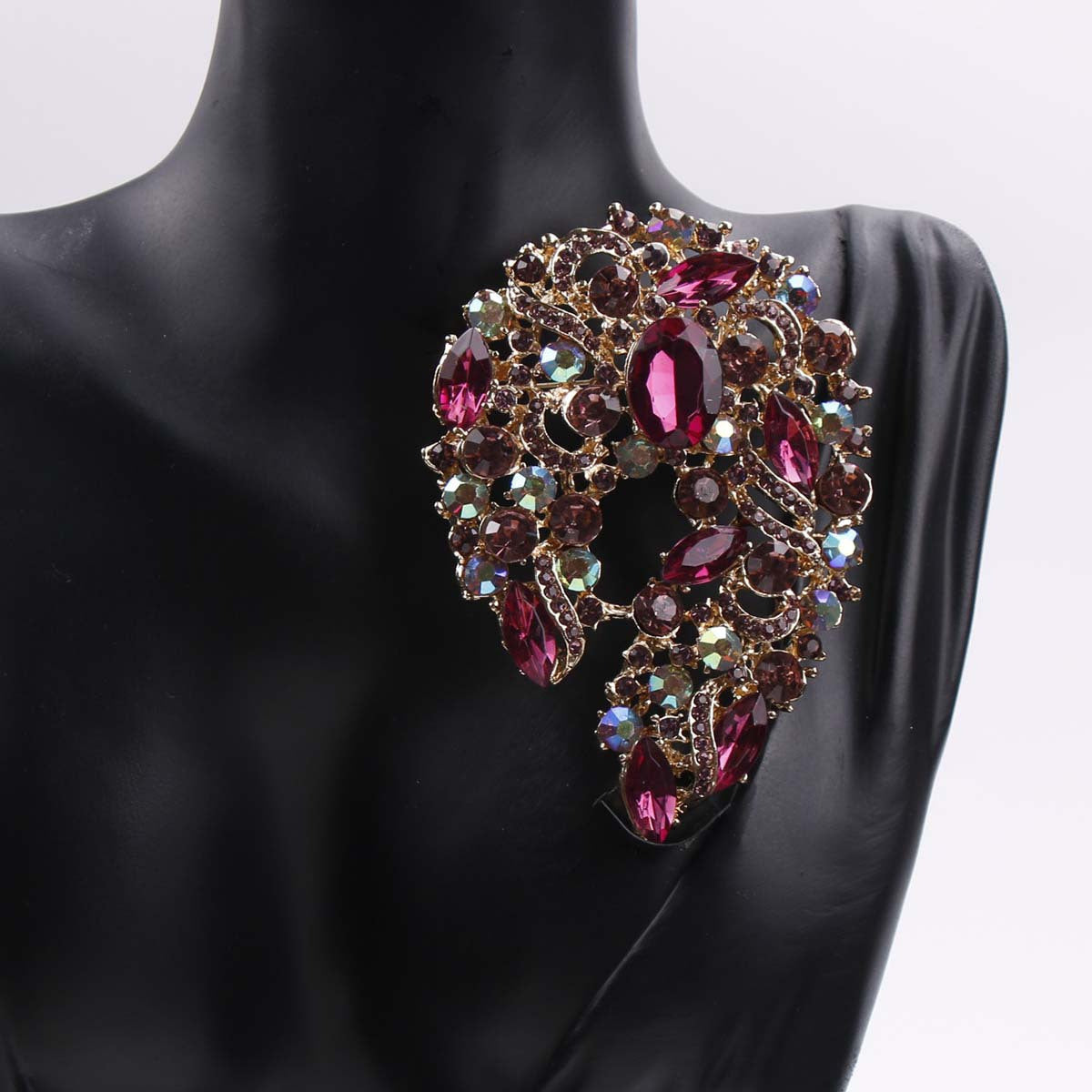 Six Colors Rhinestone Brooches for Women Elegant Jewelry Accessories