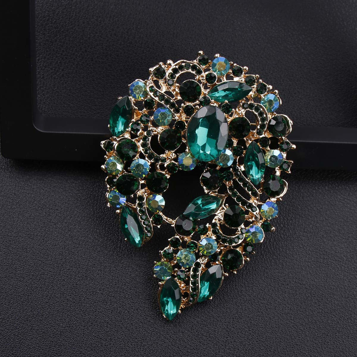 Six Colors Rhinestone Brooches for Women Elegant Jewelry Accessories