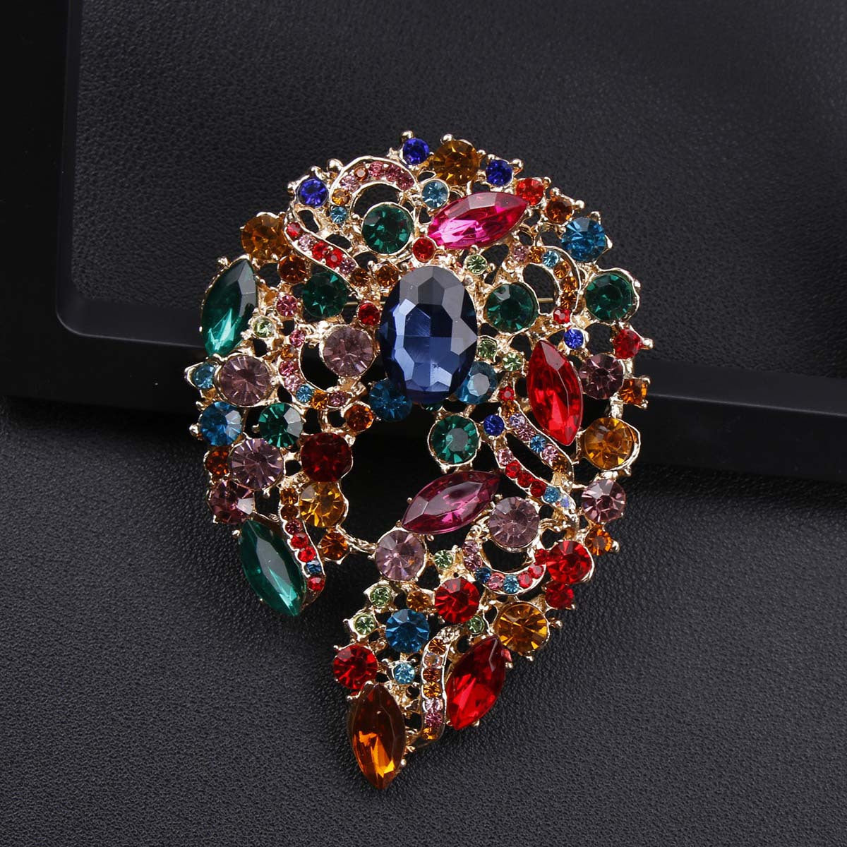 Six Colors Rhinestone Brooches for Women Elegant Jewelry Accessories