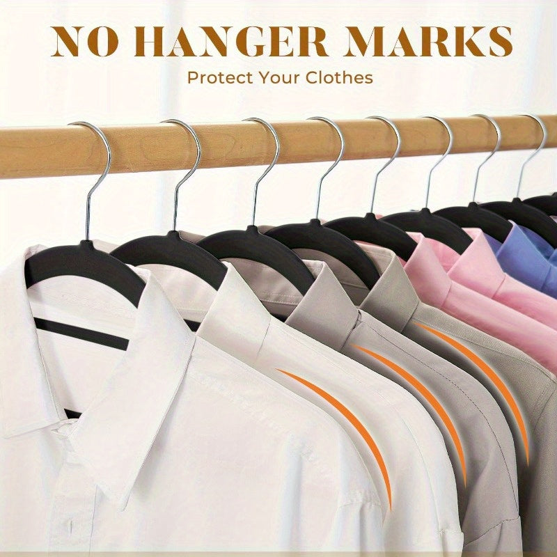 50-Pack Velvet Hangers with Tie Bar Non-Slip Flocked Felt for Coats Pants Dresses and Suits