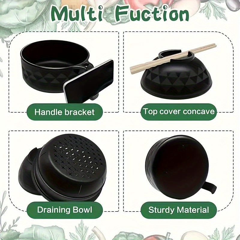 Mikroto'lqinli Ramen Pishirish To'plami - Qoshqich, Vilkalar va Chopsticks bilan - Tez tayyorlanadigan Noodl uchun mukammal, ABS mikroto'lqinli xavfsiz materialdan tayyorlangan, Kollej yotoqxonalari, lager va pikniklar uchun ajoyib