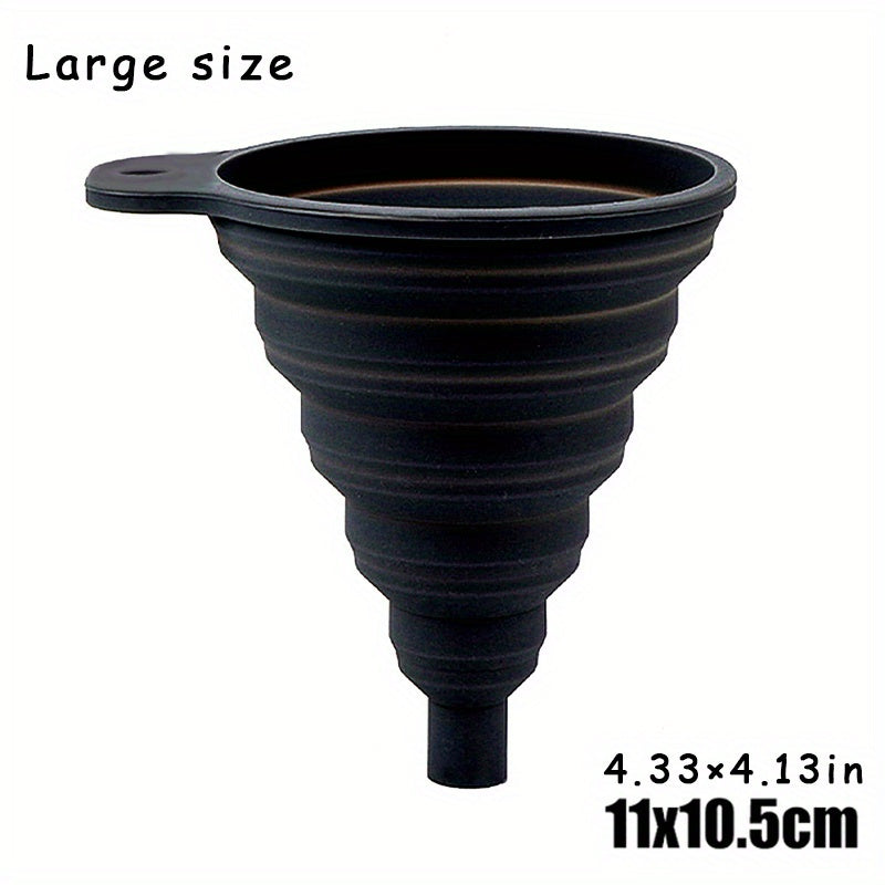 Большая силиконовая воронка для масла для автомобиля, складная, портативный инструмент для замены масла