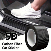 5D Carbon Fiber Car Sticker Roll 7x300cm Reflective Self-Adhesive Scratch-Proof Tape for Vehicle Door and Mirror Protection