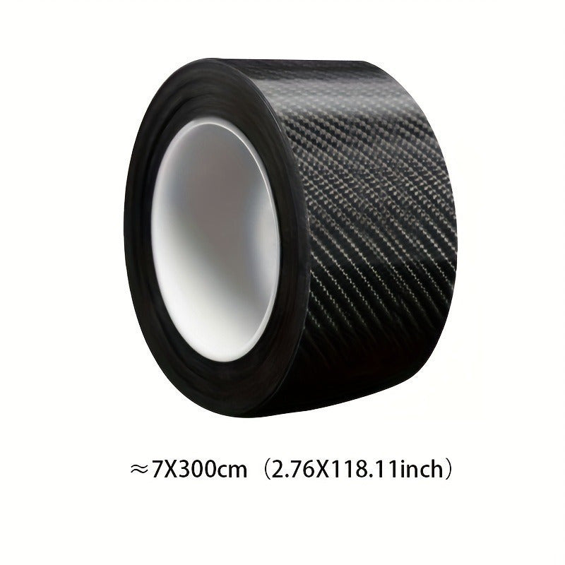 5D Carbon Fiber Car Sticker Roll 7x300cm Reflective Self-Adhesive Scratch-Proof Tape for Vehicle Door and Mirror Protection