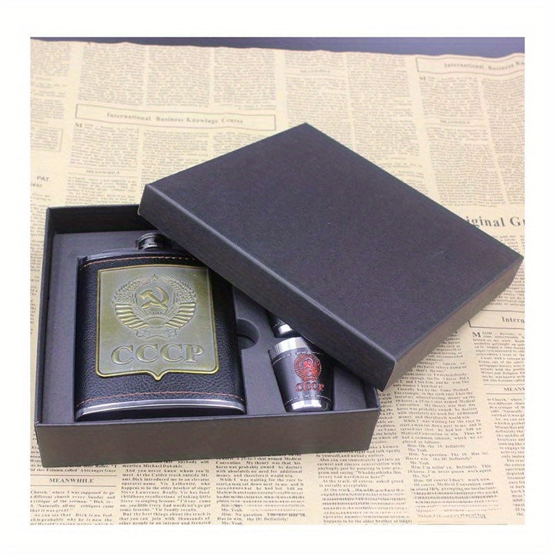 Стильно и удобно: Премиум набор фляг из нержавеющей стали объемом 8 унций с 2 чашками - Идеально для активного отдыха, отличный подарок на праздник