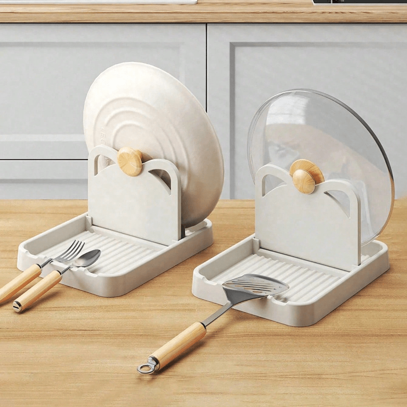 Foldable Kitchen Utensil Organizer Space-Saving Plastic White Grey Black