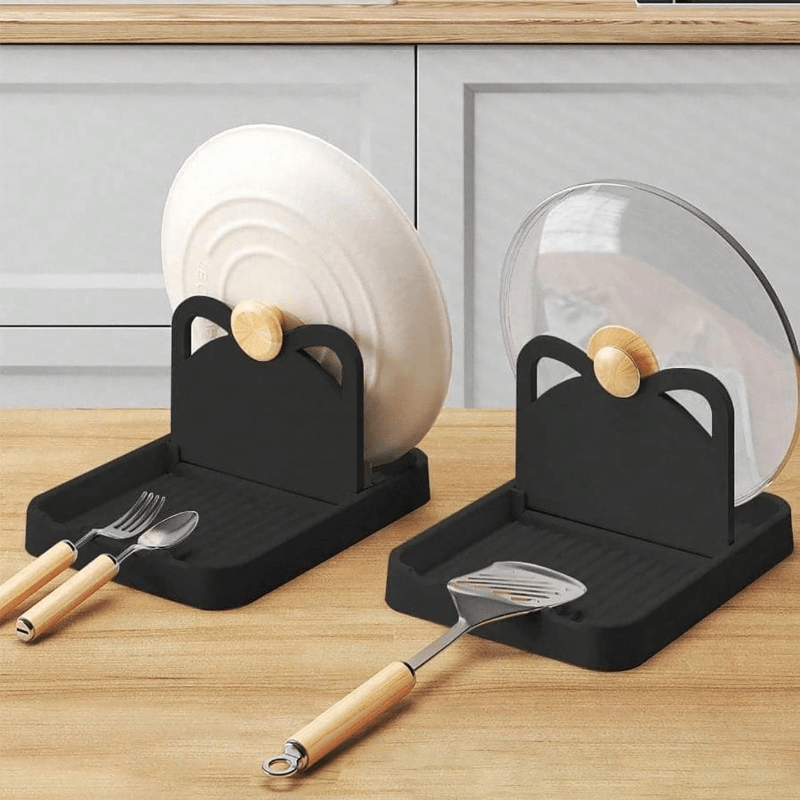 Foldable Kitchen Utensil Organizer Space-Saving Plastic White Grey Black