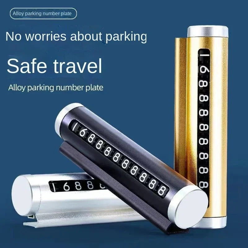 Universal Metal Car Parking Card Aluminum Phone Number Plate Auto Accessories