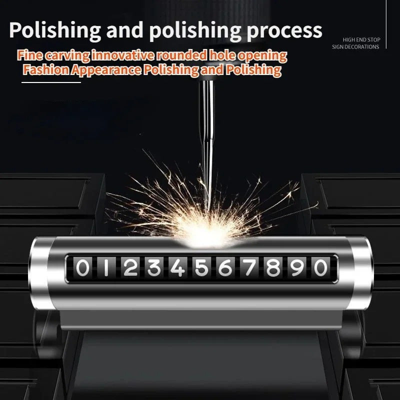 Universal Metal Car Parking Card Aluminum Phone Number Plate Auto Accessories