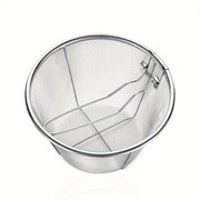 Cesta de acero inoxidable para freír con asa, colador plegable para cocinar y freír