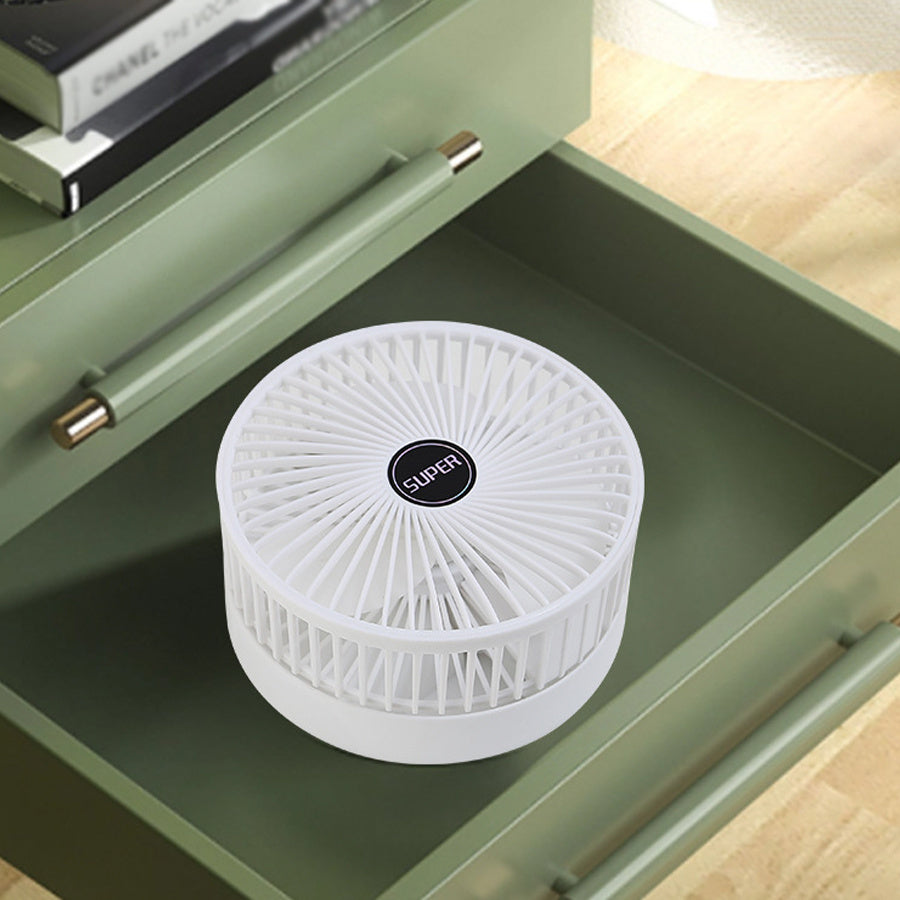 Portativ Qiyshayuvchi Ventilyator - Qulay va Ko'p Maqsadli, USB orqali Zaryadlanadigan, Stol va Tashqi Foydalanish uchun, Oq Rang, Ichki Lityum Batareya va Quvvat Kabeli bilan Birga Keltirilgan