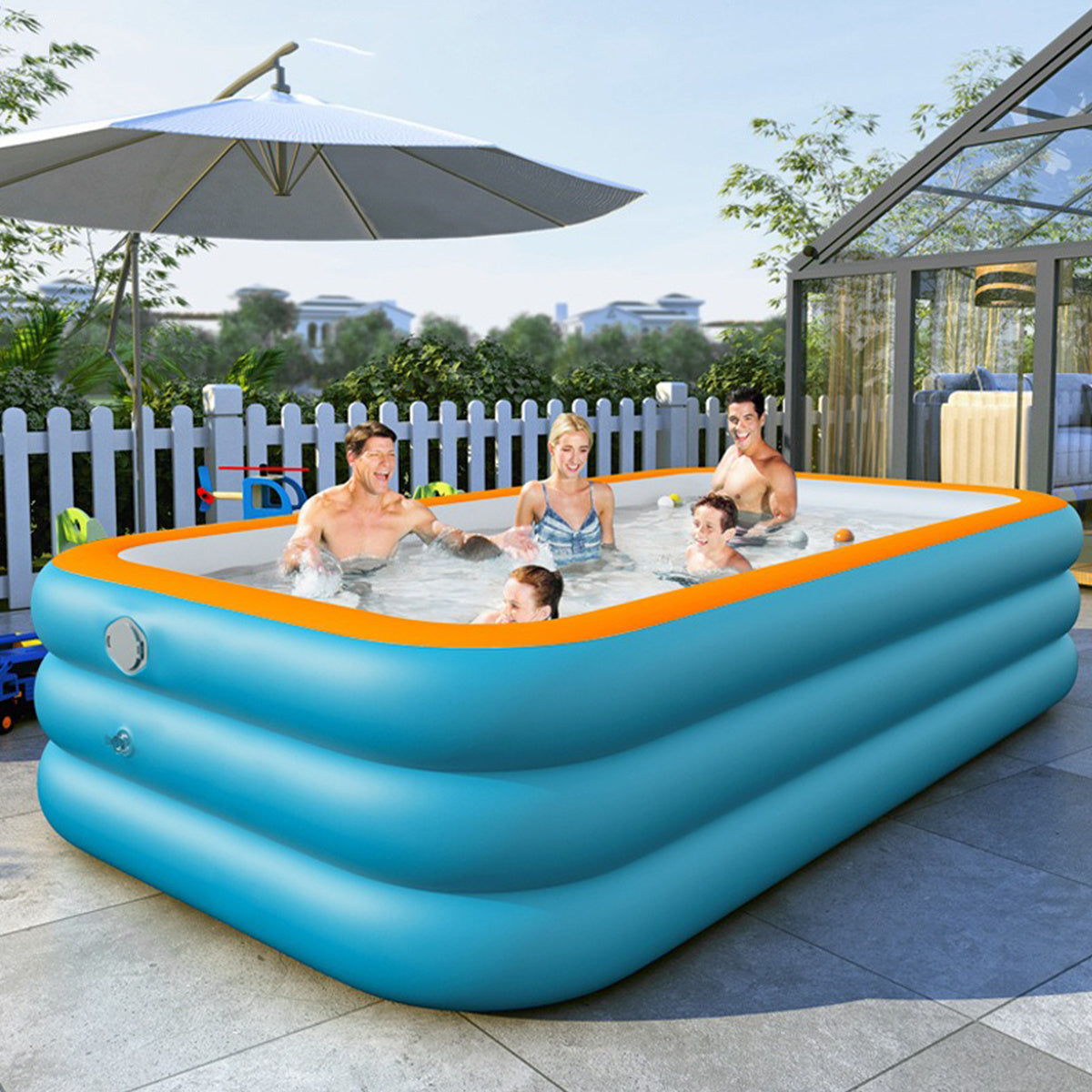 Inflatable Pool with Ocean Balls for Family Home Use