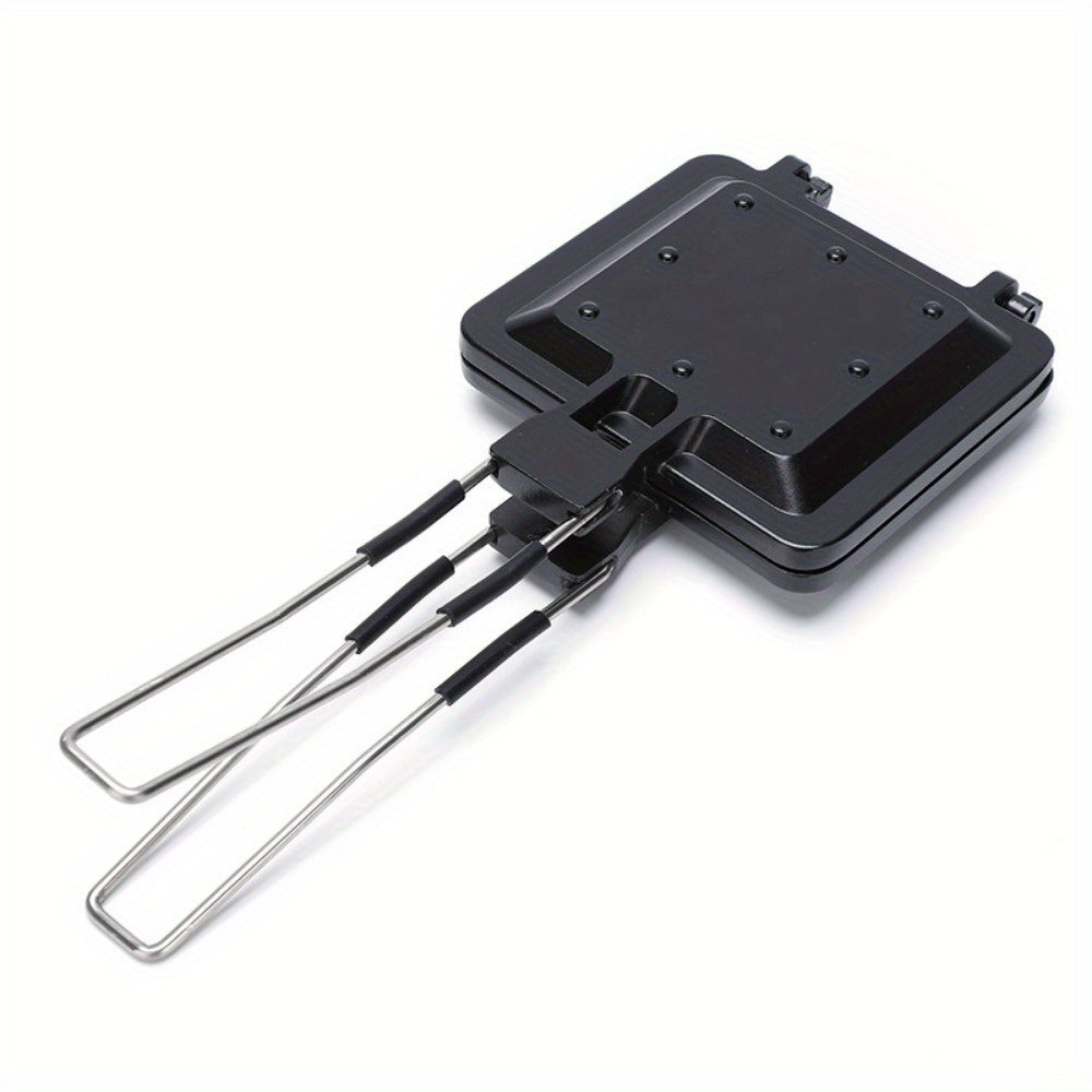 Double-sided sandwich maker with detachable aluminum pan for even toasting camping