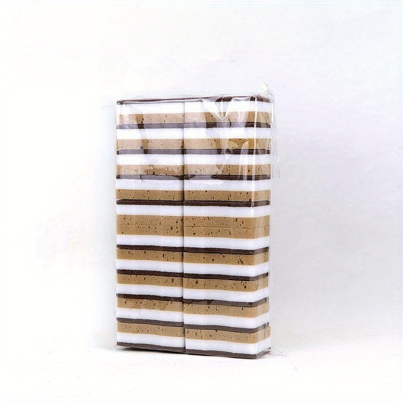 5, 10 yoki 20 ta qopqoqsiz tozalash gubkalari, 3 qatlamli. Ikki tomonlama tozalash padlari va yuqori singdirish qobiliyatiga ega. Oshxona, idish yuvish, uy va maktab tozalash ehtiyojlari uchun ideal.