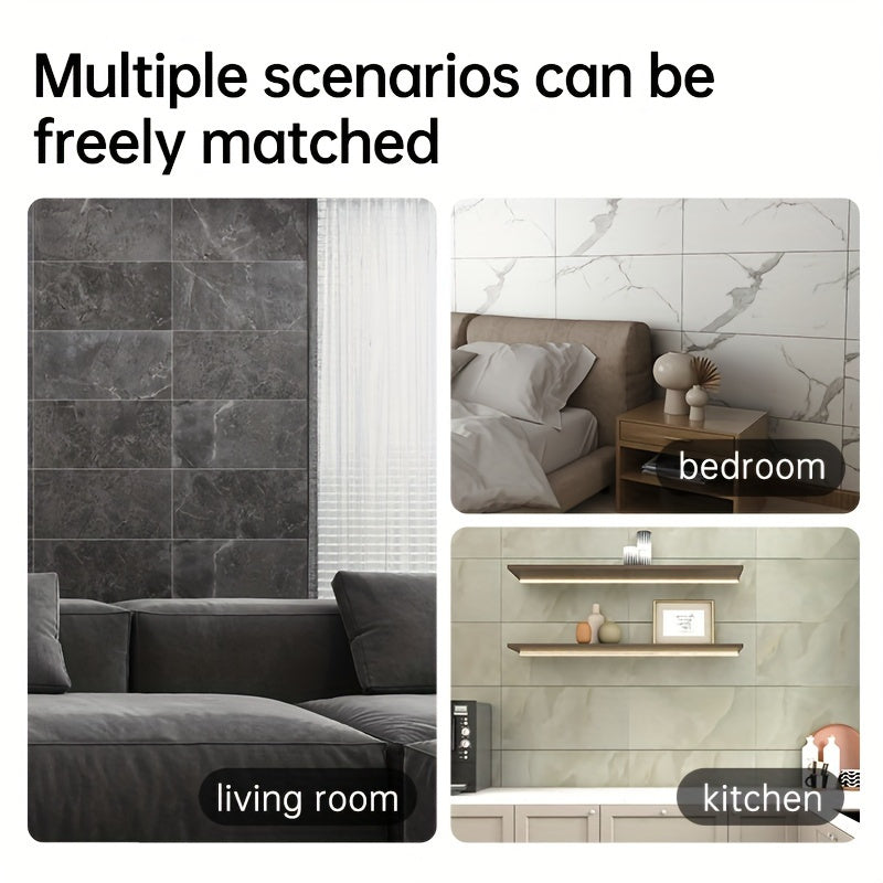 Имитированный мраморный плиточный пенопластовый настенный стикер водонепроницаемый самоклеящийся обои для ванной комнаты кухни гостиной спальни офиса